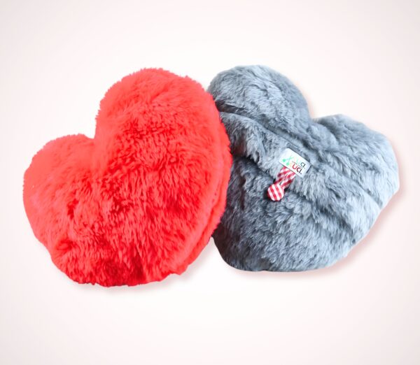 DIY 2 Herzkissen rot und grau